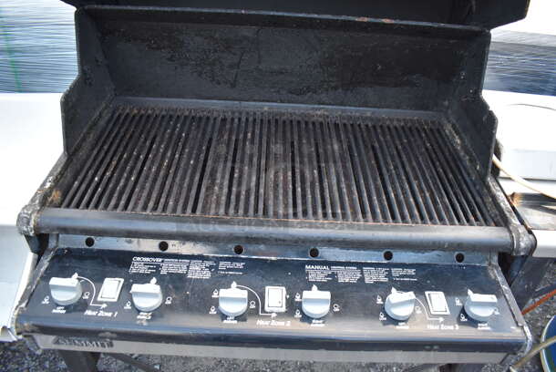 Weber Summit Metal Outdoor Propane Gas Powered Grill w/ Right Side Single Burner Range on Commercial Casters. 78x29x48 - Image 9 of 12