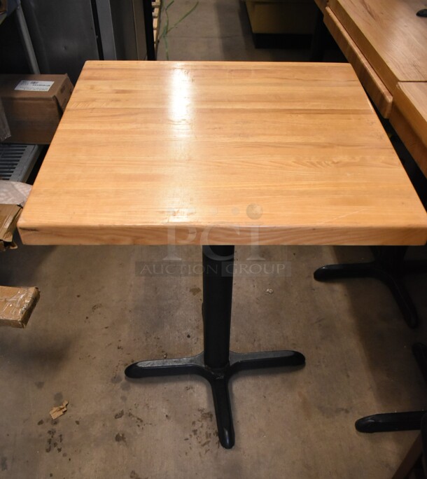 9 Butcher Block Dining Height Table on Black Metal Table Base. 9 Times Your Bid! - Image 3 of 7