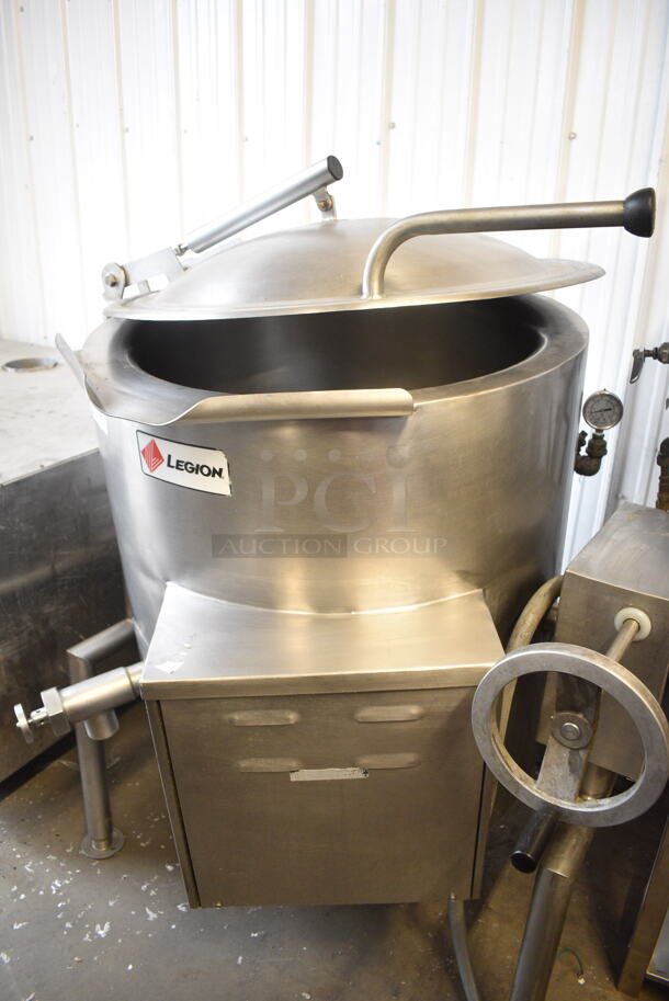 Legion Stainless Steel Commercial Floor Style Electric Powered Tilting Steam Kettle. 208-240 Volts, 3 Phase.  - Image 3 of 12