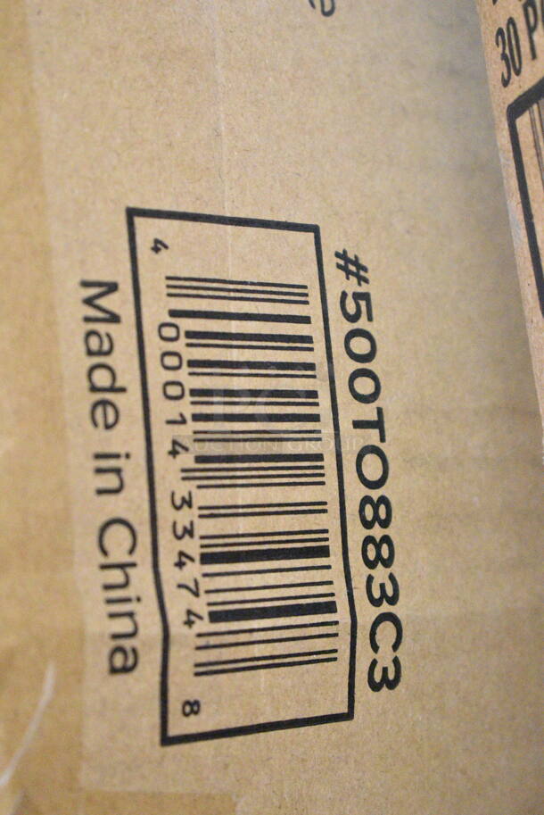 PALLET LOT of 29 BRAND NEW Boxes Including 707160HL Sabert Catering Pop-Top 14 3/8" Square Clear PET Hinged Lid for 160 oz. Square Bowl - 30/Case, 3 Box 347SP6CL Visions Florence 6" Square Clear Plastic Plate - 120/Case, 707801C Sabert Catering Pop-Top 80 oz. Clear PET One-Compartment Square Bowl - 50/Case, 2 Box 129MCR32B Choice 32 oz. Black Round Microwavable Heavy Weight Container with Lid 7 1/4" - 150/Case, 795PTOKFT1 Choice Kraft Microwavable Folded Paper #1 Take-Out Container 4 3/8" x 3 1/2" x 2 1/2" - 450/Case, 2 Box G4600XR Can Liners, 612P527 Choice 7" Clear Round Plastic Dome Lid - 500/Case, 3 Box 395SP08 EcoChoice Compostable Sugarcane / Bagasse 8" x 8" Square Plate - 400/Case, 7071602C Sabert Catering Pop-Top 160 oz. Clear PET Two-Compartment Square Bowl Set - 30/Case, 707802C Sabert Catering Pop-Top 80 oz. Clear PET Two-Compartment Square Bowl - 50/Case, HP4004743 Manitowoc Ice 4004743 Curtain, Water, Vac Form, 500CTOUT96 Choice 96 oz. Beverage Take-Out Container - 25/Case, 500TO883C3 Choice 8" x 8" x 3" Microwaveable 3-Compartment Black / Clear Plastic Hinged Container - 100/Case, 394360XL Noble Products Clear Powdered Disposable Vinyl Gloves for Foodservice - Extra Large - 1000/Case. 29 Times Your Bid! - Image 12 of 12