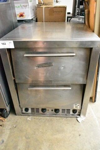 Bakers Pride P165 Stainless Steel Commercial Electric Powered 2 Deck Pizza Oven w/ Broken Cooking Stones. 208 Volts, 1 Phase. 