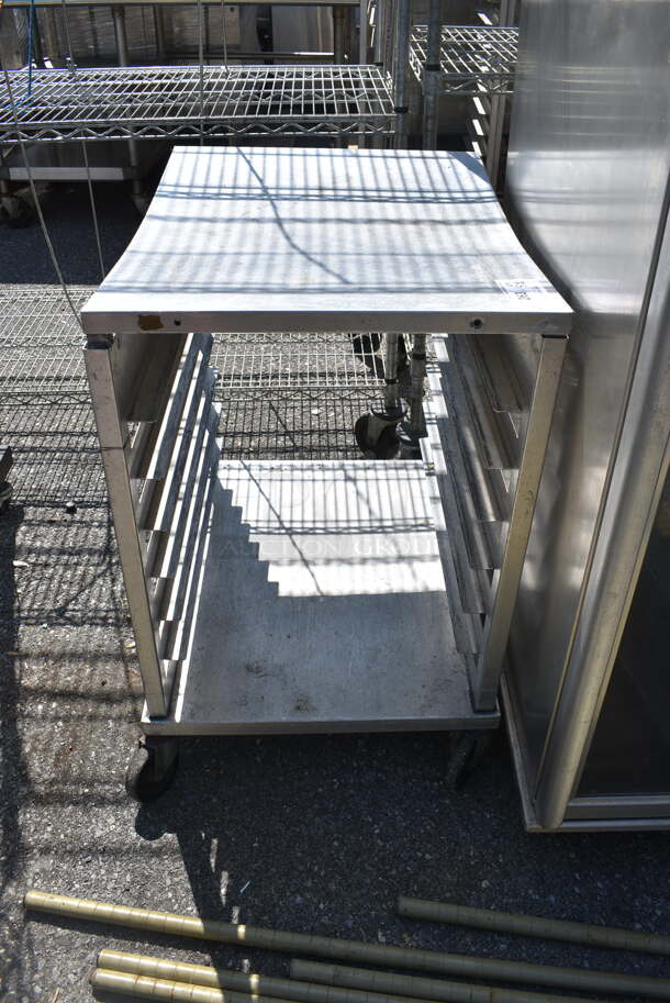 Steel Utility Cart With Pan Racks On Commercial Casters.
