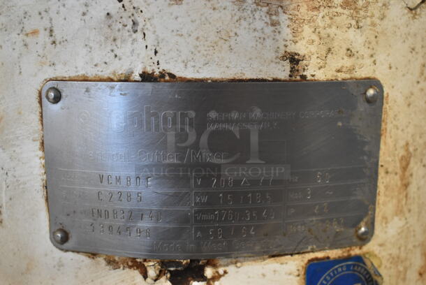 Stephan VCM80E Metal Commercial Floor Style Vertical Cutter Mixer w/ S Blade. 208 Volts, 3 Phase.  - Image 12 of 12