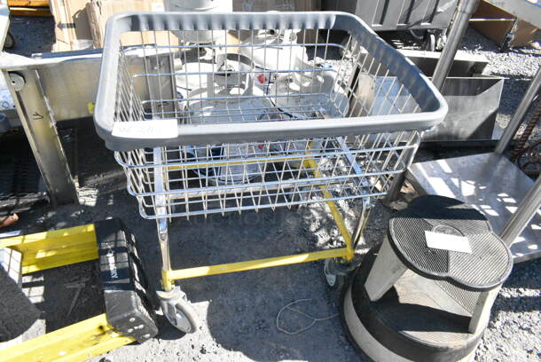 3 Items; Laundry Basket, End Table and Stool. 11x10x15, 27x22x27, 16x16x14. 3 Times Your Bid!  - Image 3 of 4