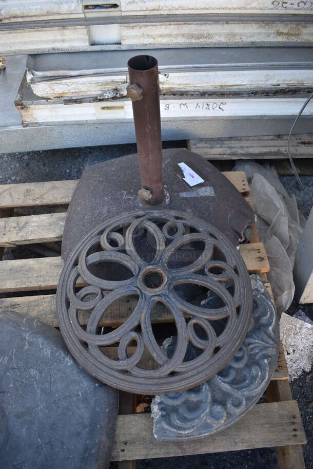 PALLET LOT OF 3 Various Patio Umbrella Stands. - Image 2 of 3