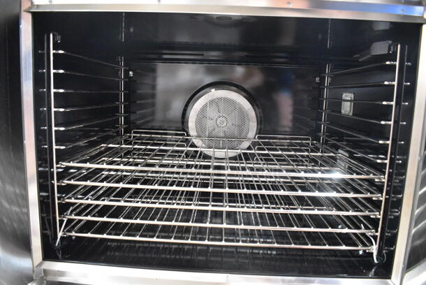 BRAND NEW! Blodgett SHO-100-E Stainless Steel Commercial Electric Powered Full Size Convection Oven w/ View Through Doors, Metal Oven Racks and Thermostatic Controls. Does Not Have Legs. 208 Volts, 3 Phase.  - Image 4 of 9