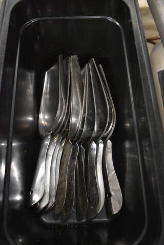 10 Stainless Steel Ice Scoops in Black Bin. 9.5x3.5x1. 10 Times Your Bid!