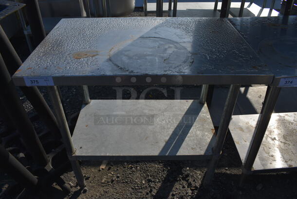 Stainless Steel Table w/ Metal Under Shelf. 36x24x35