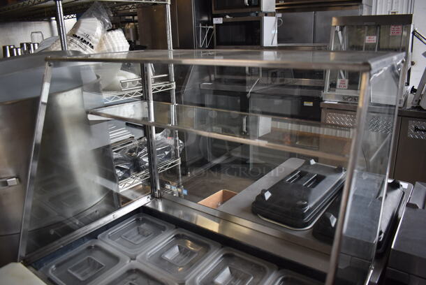 2015 True TSSU-27-08 Stainless Steel Commercial Prep Table w/ Sneeze Guard and Drop In Bins on Commercial Casters. 115 Volts, 1 Phase. 27.5x30x54.5. Tested and Working! - Image 4 of 6