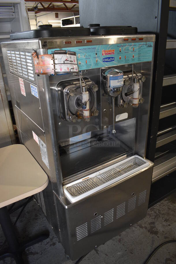 Taylor Model 342D-27 Stainless Steel Commercial Floor Style Air Cooled 2 Flavor Frozen Beverage Machine w/ Drink Mixer Attachment on Commercial Casters. 208-230 Volts, 1 Phase. 26x34x60 - Image 2 of 9