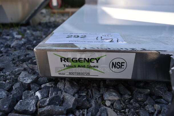 BRAND NEW SCRATCH AND DENT! Regency 600TSB3072S Stainless Steel Commercial Tabletop w/ Back Splash. - Image 3 of 3