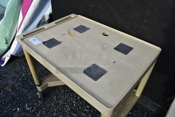 Tan Poly 2 Tier Cart on Commercial Casters. 35x24x28 - Image 3 of 4
