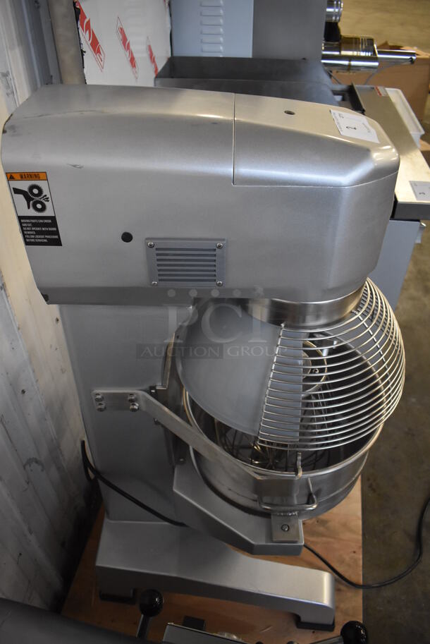 BRAND NEW SCRATCH AND DENT! Galaxy 177GMIX30 Metal Commercial Floor Style 30 Quart Planetary Dough Mixer w/ Stainless Steel Mixing Bowl, Bowl Guard, Dough Hook, Balloon Whisk and Paddle Attachments. 110 Volts, 1 Phase. 20x26x48. Tested and Working! - Image 5 of 11