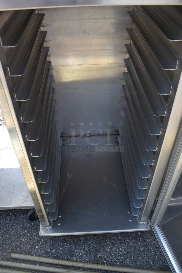 Lockwood CA72-RR12-6R Commercial Stainless Steel Combination Open Air And Storage Display Cabinet With Pan Racks On Commercial Casters. - Image 4 of 6