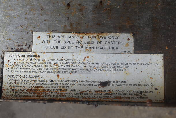 Garland SunFire Stainless Steel Commercial Natural Gas Powered 6 Burner Range w/ Oven and Back Splash on Commercial Casters.  - Image 7 of 8