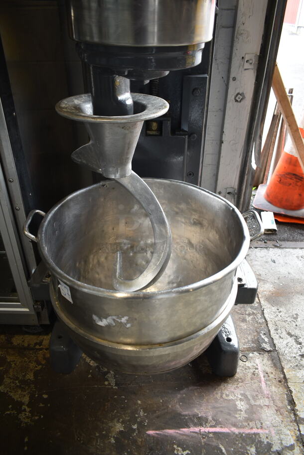 Hobart M 802 Metal Commercial Floor Style 80 Quart Planetary Dough Mixer w/ Metal Mixing Bowl and Dough Hook Attachment. 220 Volts, 3 Phase. - Image 2 of 10