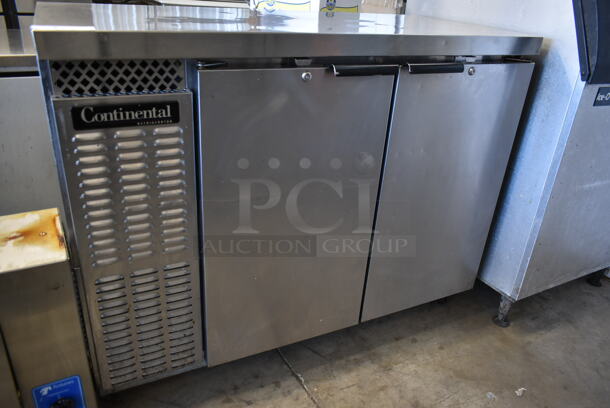 2015 Continental BBC50S-S5 Stainless Steel Commercial 2 Door Undercounter Cooler on Commercial Casters. 115 Volts, 1 Phase. Tested and Working! - Image 3 of 8