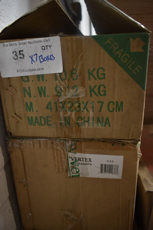 7 Boxes of 12 BRAND NEW IN BOX! Vertex E-8-S Stone Pattern 8-7/8" Coupe Plate. 7 Times Your Bid! - Image 3 of 4