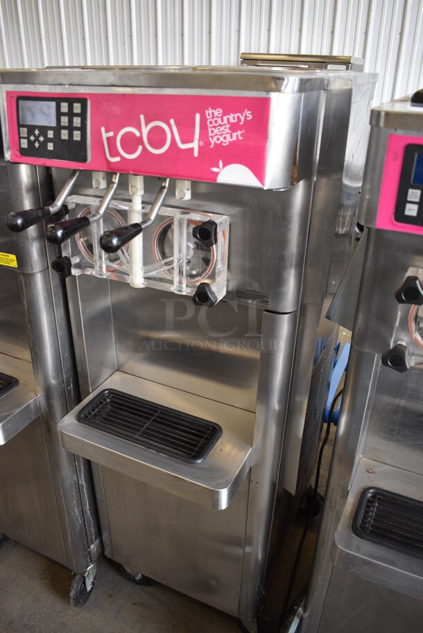 2013 Stoelting Model F231-309I2-AD1 Stainless Steel Commercial Floor Style Air Cooled 2 Flavor w/ Twist Soft Serve Ice Cream Machine on Commercial Casters. 208-240 Volts, 3 Phase.  - Image 2 of 6