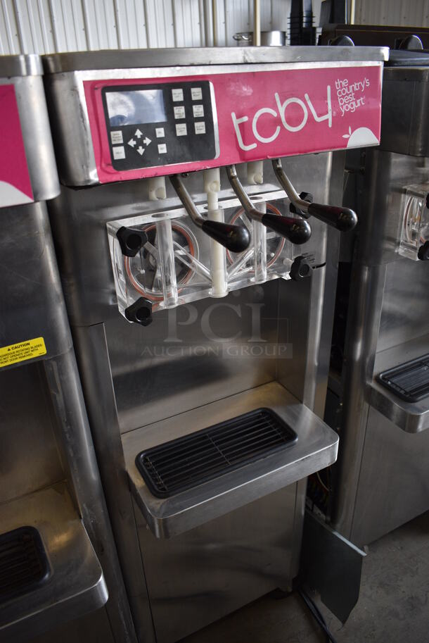 2013 Stoelting Model F231-309I2-AD1 Stainless Steel Commercial Floor Style Air Cooled 2 Flavor w/ Twist Soft Serve Ice Cream Machine on Commercial Casters. 208-240 Volts, 3 Phase.  - Image 3 of 6