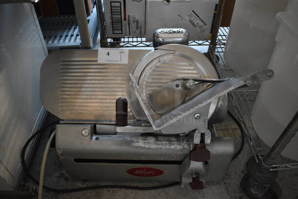 Globe Model 300 Stainless Steel Commercial Countertop Meat Slicer w/ Blade Sharpener. 115 Volts, 1 Phase. 27x20x20. Tested and Working!