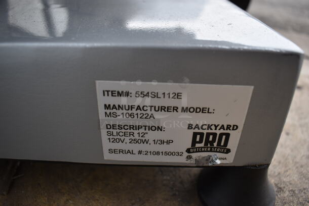 Backyard Pro 554SL112E Stainless Steel Commercial Countertop Meat Slicer w/ Blade Sharpener. 120 Volts, 1 Phase. 18x22.5x17. Tested and Working! - Image 5 of 6
