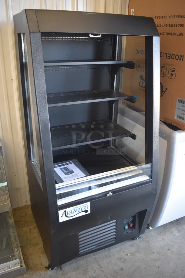BRAND NEW SCRATCH AND DENT! Avantco 189BMAC26HC Metal Commercial Open Grab N Go Merchandiser on Commercial Casters. 110-120 Volts, 1 Phase. 28x26x59.5. Tested and Working! - Image 5 of 11