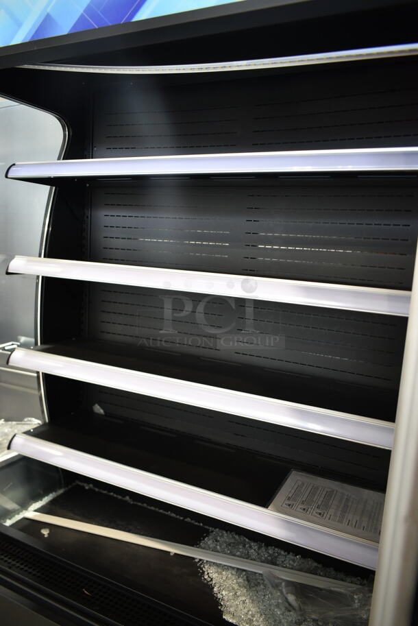 BRAND NEW SCRATCH AND DENT! 2023 Avantco MDR-2GD-35C Metal Commercial 46" Black Refrigerated Air Curtain Grab N Go Merchandiser. See Pictures for Broken Glass Pane. 115 Volts, 1 Phase. Tested and Working! - Image 5 of 8
