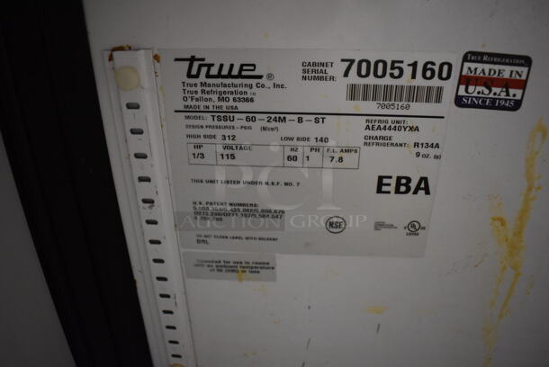 2011 True TSSU-60-24M-B-ST Stainless Steel Commercial Sandwich Salad Prep Table Bain Marie Mega Top on Commercial Casters. 115 Volts, 1 Phase. 61x34x48. Tested and Working! - Image 6 of 9