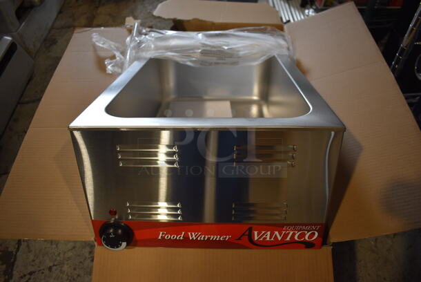 BRAND NEW IN BOX! Avantco 177W50 Stainless Steel Commercial Countertop Food Warmer. 120 Volts, 1 Phase.