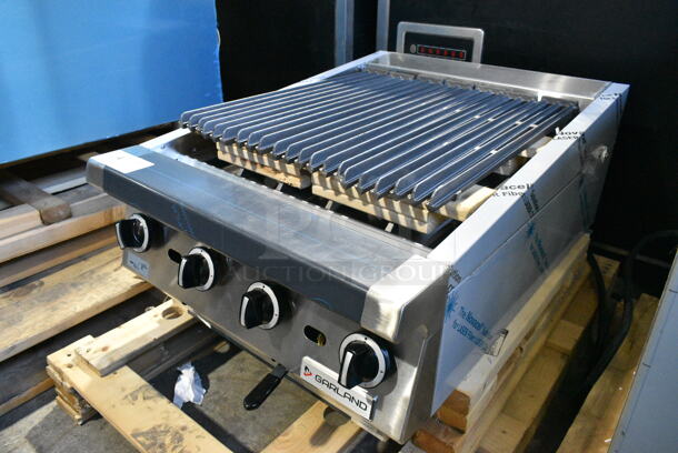 BRAND NEW! 2023 Garland GTBG24-AR24 Stainless Steel Commercial Countertop Natural Gas Powered 24" Radiant Charbroiler with Adjustable Grates. - Image 4 of 8