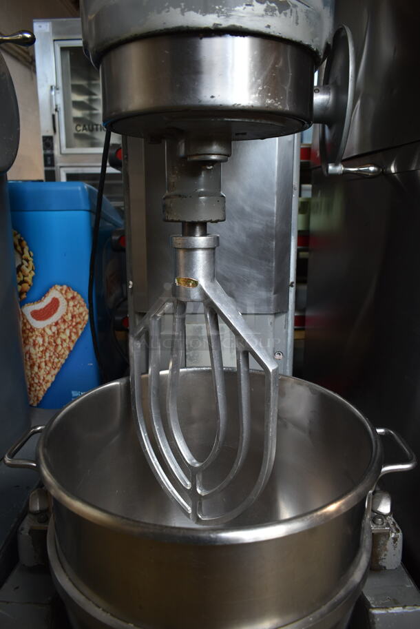 Hobart H-600T Metal Commercial Floor Style 60 Quart Planetary Dough Mixer w/ Stainless Steel Mixing Bowl and Paddle Attachment. 208 Volts, 3 Phase.  - Image 5 of 9