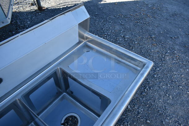 BRAND NEW SCRATCH AND DENT! KoolMore SC101410-12B3 Stainless Steel Commercial 3 Bay Sink w/ Dual Drain Boards. No Legs. Bays 10x14. Drain Boards 10x16.  - Image 5 of 6