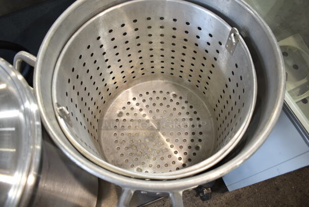2 Metal Stock Pot w/ 2 Steamer Inserts and 2 Lids. 2 Times Your Bid! - Image 3 of 5