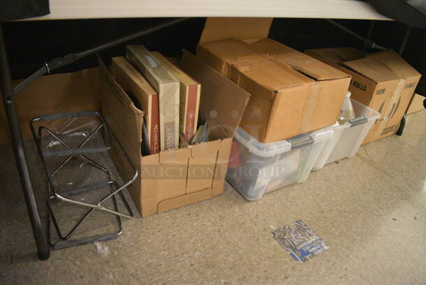 ALL ONE MONEY! Lot Of Items Including Chaney Wall Clock, Laundry Refresher, and Insulation Tape