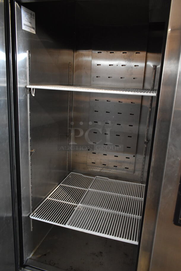 2020 Migali C-3FB-HC Stainless Steel Commercial 3 Door Reach In Freezer w/ Poly Coated Racks on Commercial Casters. 115/208-240 Volts, 1 Phase. Tested and Working! - Image 4 of 9