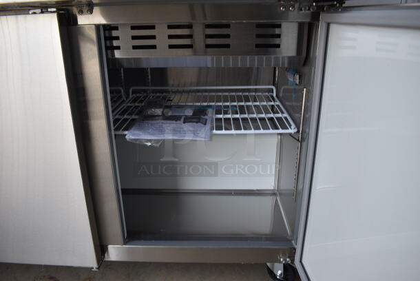 BRAND NEW SCRATCH AND DENT! Avantco Model 178APT71MHC Stainless Steel Commercial Sandwich Salad Prep Table Bain Marie Mega Top on Commercial Casters. 115 Volts, 1 Phase. 70x35x46.5. Tested and Working! - Image 6 of 11