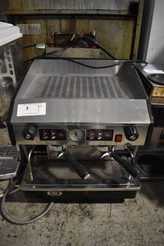 Wega Stainless Steel Commercial Countertop 2 Group Espresso Machine w/ 2 Portafilters and 2 Steam Wands. 208 Volts. 21x23x20
