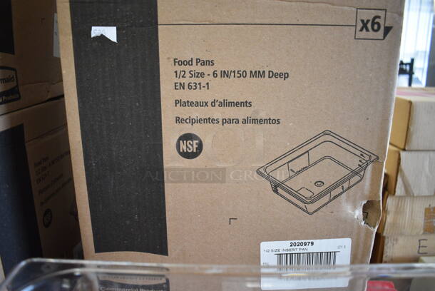 ALL ONE MONEY! Lot of 18 BRAND NEW IN BOX! Rubbermaid Clear Poly Half Size Drop In Bins. 1/2x6 - Image 3 of 3