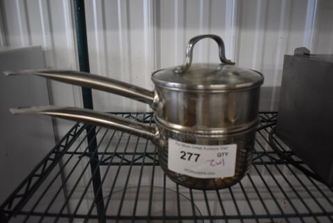 2 Metal Sauce Pans w/ 1 Lid. 14.5xz6x9. 2 Times Your Bid!