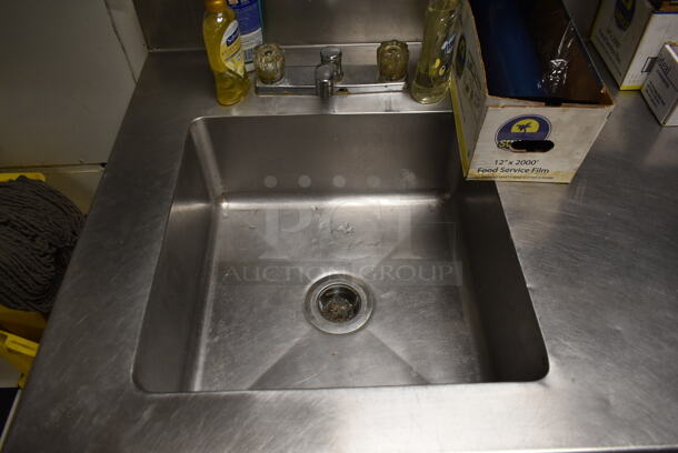 Stainless Steel Commercial Table w/ Sink Bay, Faucet and Handles. Does Not Include Contents. BUYER MUST REMOVE. (kitchen) - Image 5 of 7
