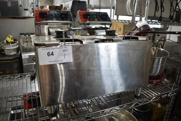 2024 Crosson CF-20 Stainless Steel Commercial Countertop Electric Powered 2 Bay Fryer w/ 2 Metal Fry Baskets. 120 Volts, 1 Phase. - Image 3 of 10