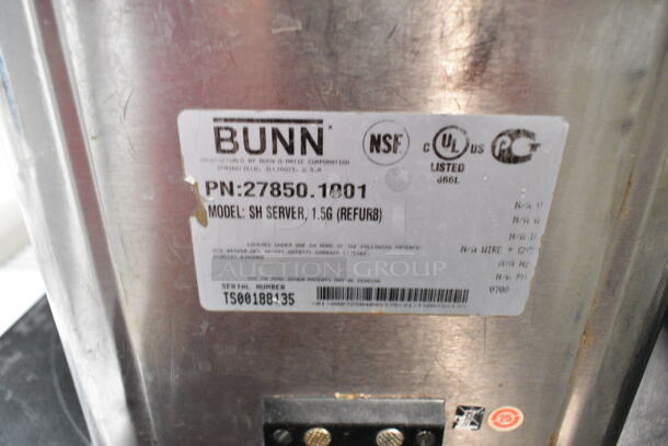 Bunn DUAL SH DBC Stainless Steel Commercial Countertop Double Coffee Machine w/ Hot Water Dispenser, 2 Metal Brew Baskets and 2 Satellite Servers. 120/240 Volts, 1 Phase.  - Image 3 of 11