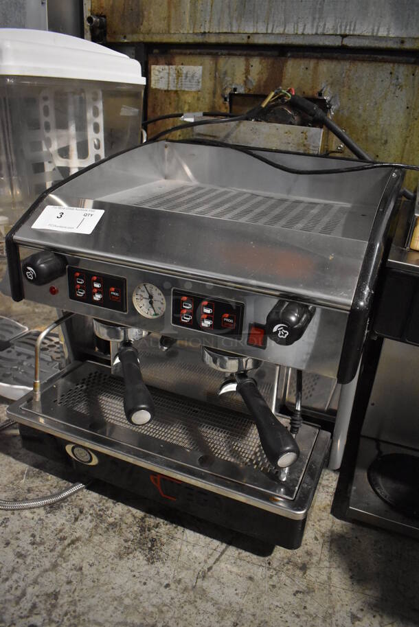 Wega Stainless Steel Commercial Countertop 2 Group Espresso Machine w/ 2 Portafilters and 2 Steam Wands. 208 Volts. 21x23x20 - Image 8 of 9