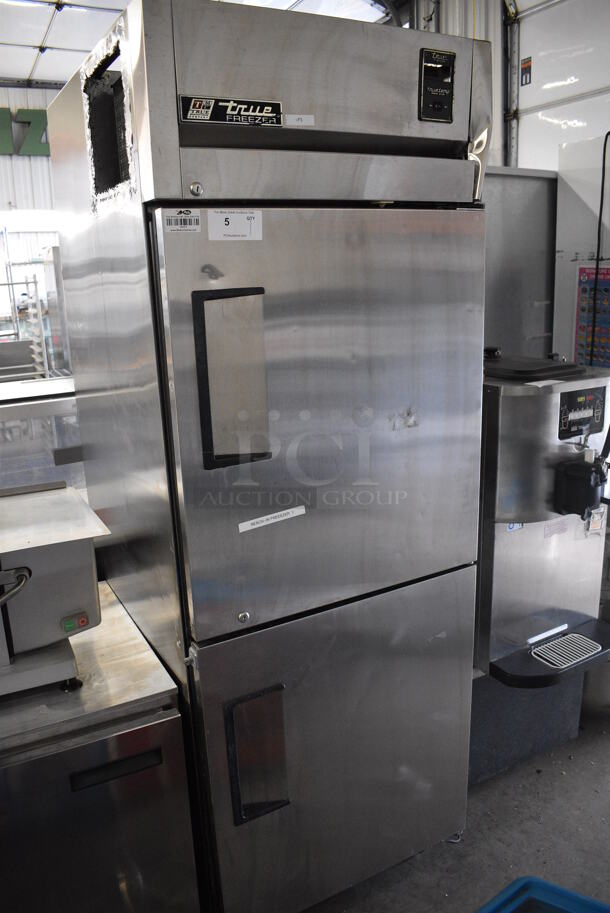 True Model TA1F-2HS Stainless Steel Commercial 2 Half Size Door Reach In Freezer on Commercial Casters. 115 Volts, 1 Phase. 29x35x82. Tested and Powers On But Does Not Get Cold - Image 2 of 7