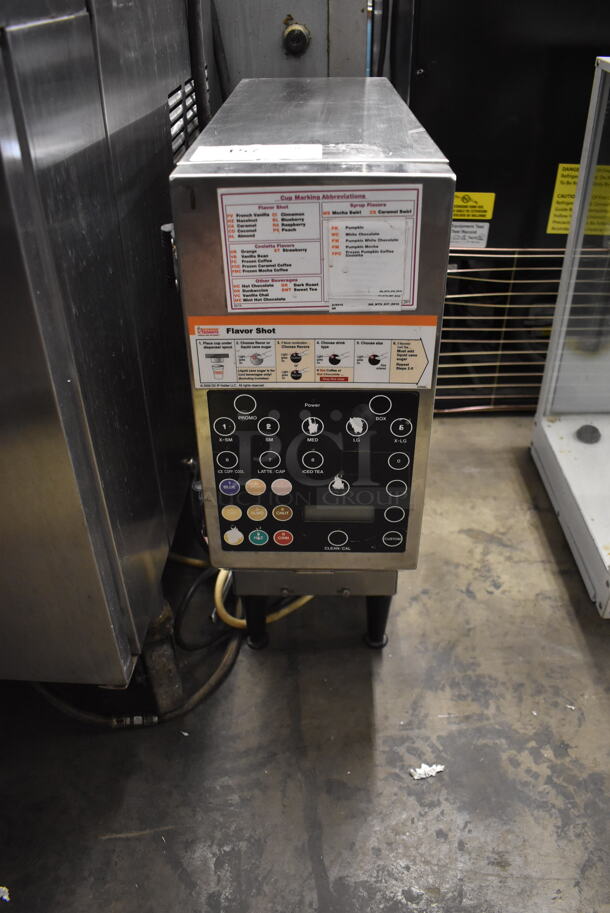 Taylor C006-12 Commercial Stainless Steel Countertop 9 Flavor Shot Dispenser On Black Legs. 120V, 1 Phase.  - Image 1 of 6