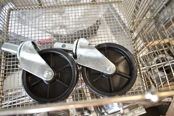 ALL ONE MONEY! Tier Lot of BRAND NEW SCRATCH AND DENT! Items Including 4070049 Choice Full Size 4" Deep 24 Gauge Anti-Jam Stainless Steel Steam Table / Hotel Pan, 2 Commercial Casters, Henny Penny Fry Basket, Cutting Board. - Image 7 of 8