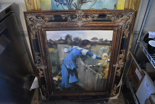 5 Various Framed Pictures; Dancer, Party, Beach, Woman at Wall and Vase. Includes 31x2x43. 5 Times Your Bid! - Image 5 of 6