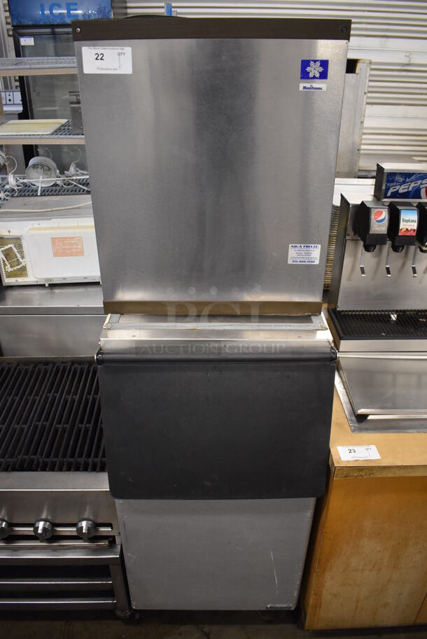 Manitowoc QY0425W Stainless Steel Commercial Ice Machine Head on Commercial Ice Machine Bin. 115 Volts, 1 Phase. 23x34x74 - Image 1 of 7
