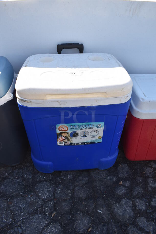 Igloo Blue and White Poly Portable Cooler. 20x19x22